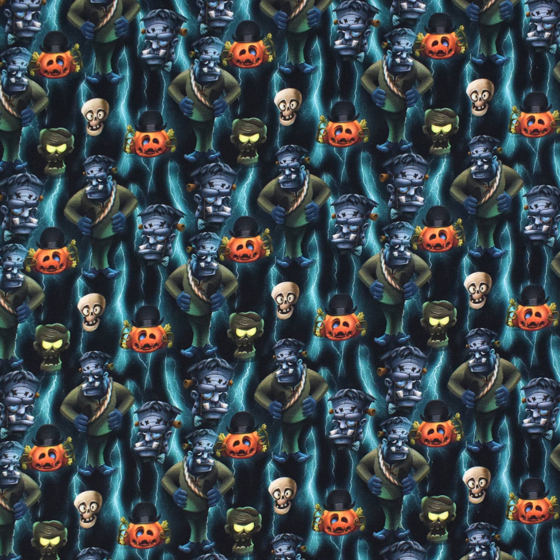 Baumwolljersey Zombie, schwarz von Stoffe Hemmers