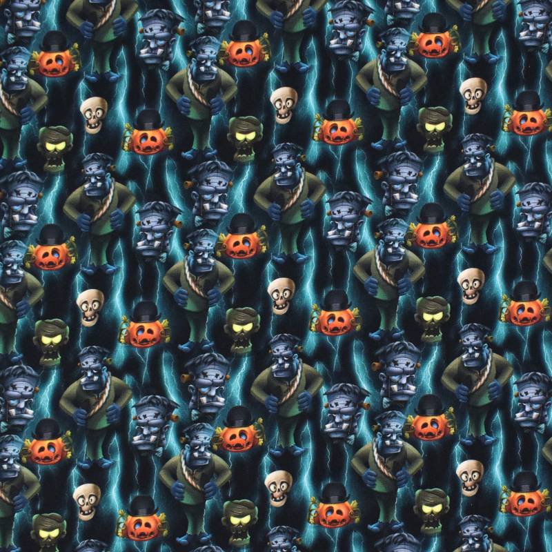 Baumwolljersey Zombie, schwarz von Stoffe Hemmers