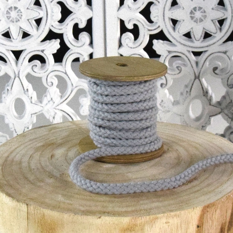 Baumwollkordel, 1cm, pastellgrau Baumwollkordel, 1cm, pastellgrau von Stoffe Hemmers