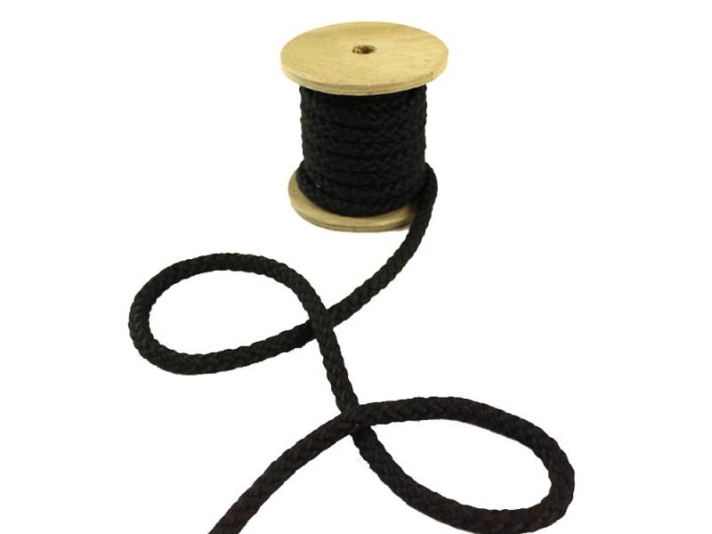 Baumwollkordel 8 mm, schwarz von Stoffe Hemmers