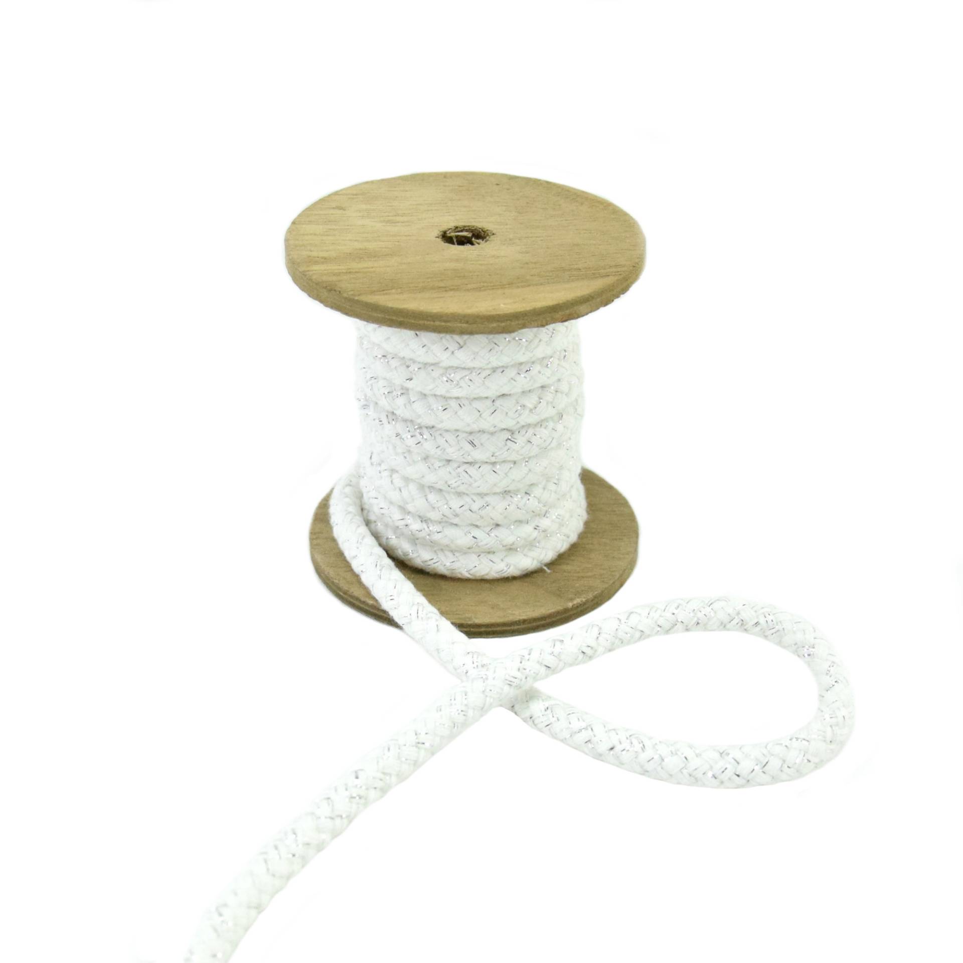 Baumwollkordel Lurex 10 mm, wollweiss Baumwollkordel Lurex 10 mm, wollweiss von Stoffe Hemmers