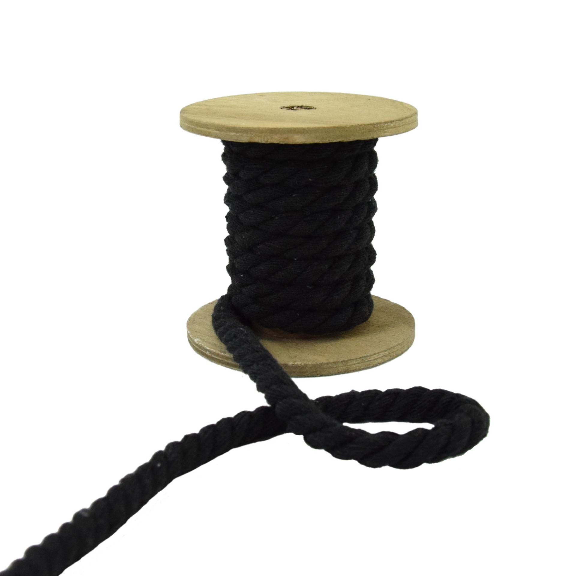 Baumwollkordel gedreht, 8 mm, schwarz Baumwollkordel gedreht, 8 mm, schwarz von Stoffe Hemmers