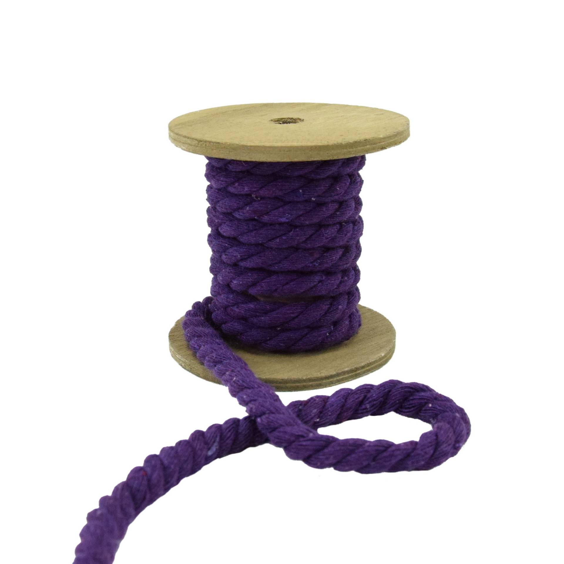 Baumwollkordel gedreht, 8 mm, violett Baumwollkordel gedreht, 8 mm, violett von Stoffe Hemmers