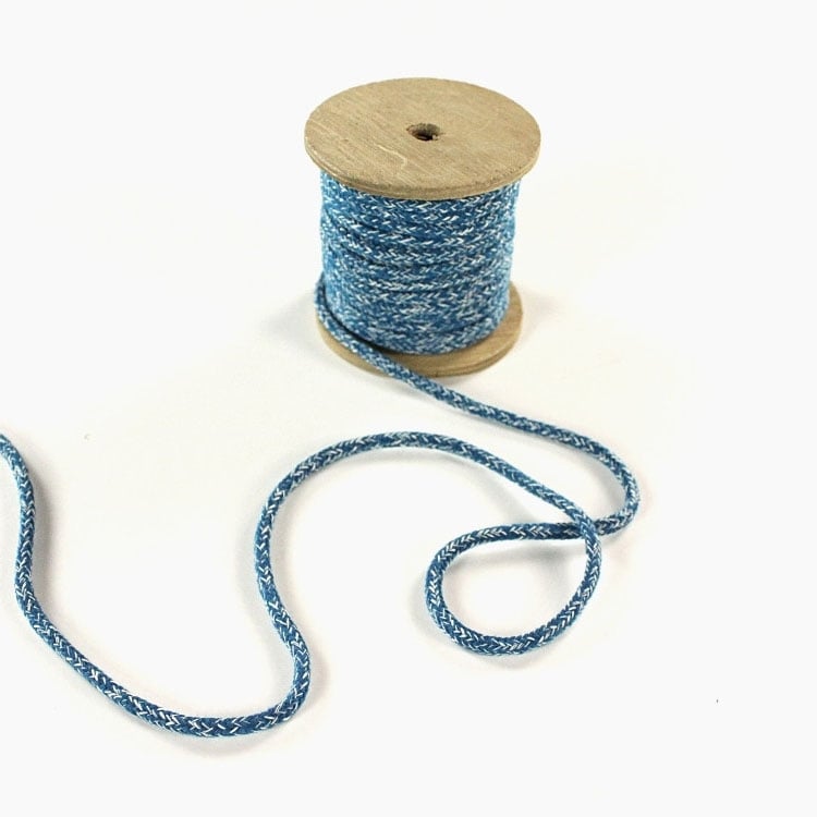Baumwollkordel melange, petrol, 5mm Baumwollkordel melange, petrol, 5mm von Stoffe Hemmers