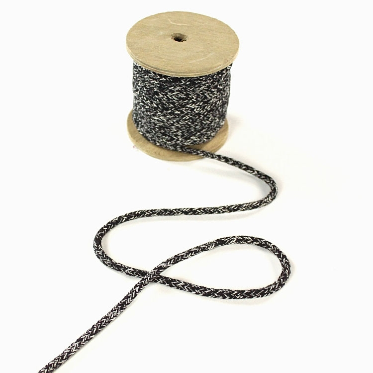 Baumwollkordel melange, schwarz, 5mm Baumwollkordel melange, schwarz, 5mm von Stoffe Hemmers