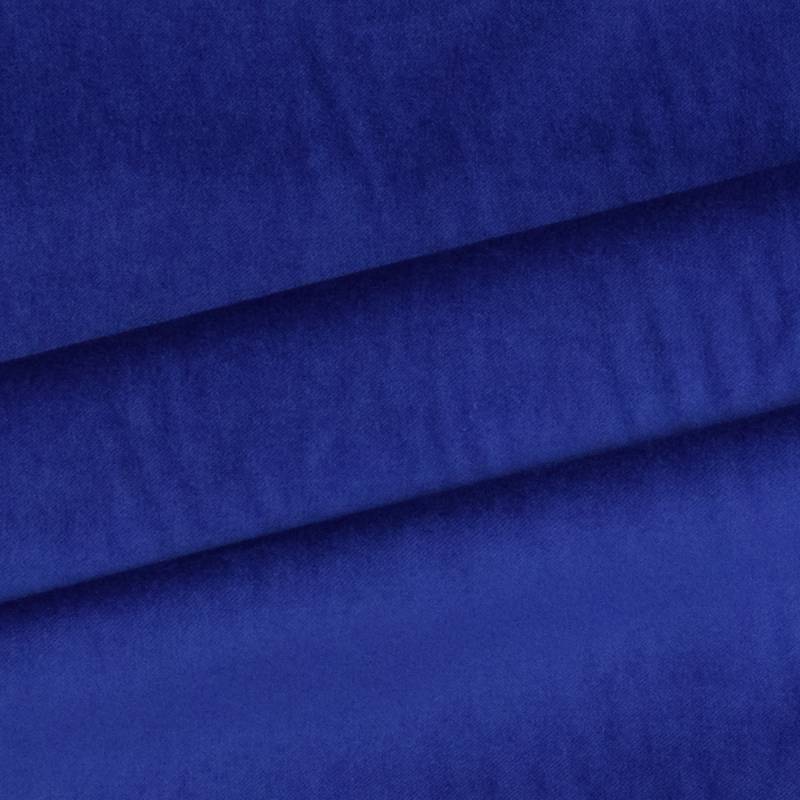 Baumwollsamt uni, royalblau von Stoffe Hemmers