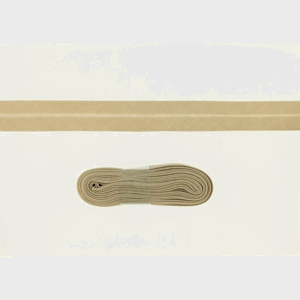Baumwollschrägband Uni, 3m Stück, beige Baumwollschrägband Uni, 3m Stück, beige von Stoffe Hemmers