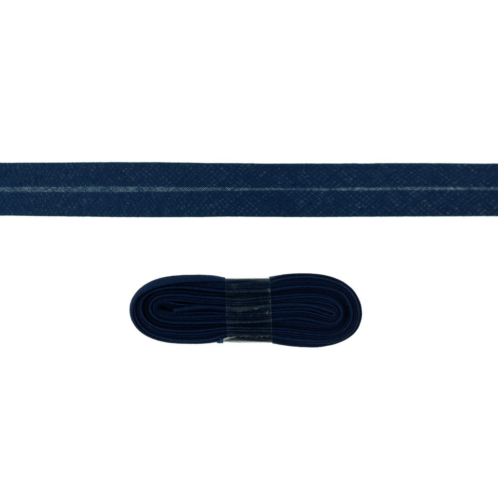 Baumwollschrägband Uni, 3m Stück, dunkelblau von Stoffe Hemmers