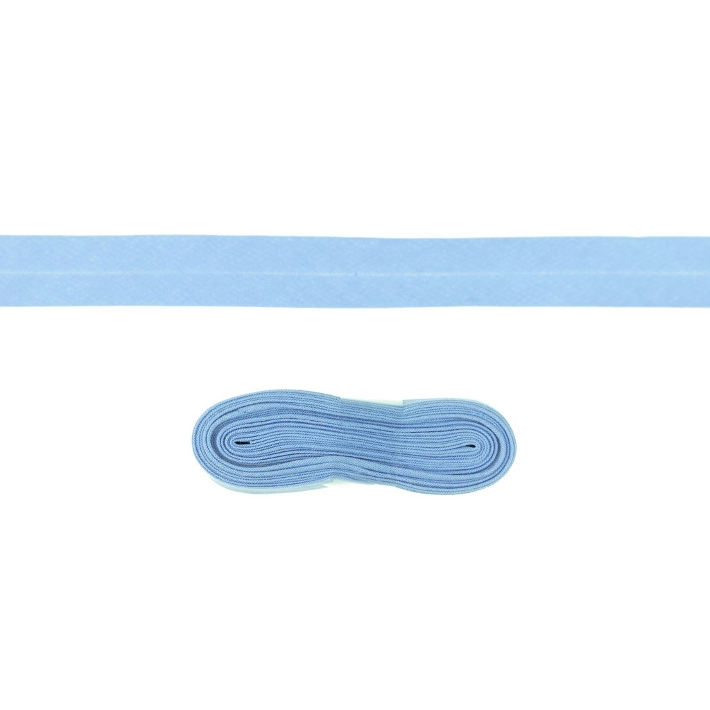 Baumwollschrägband Uni, 3m Stück, hellblau von Stoffe Hemmers