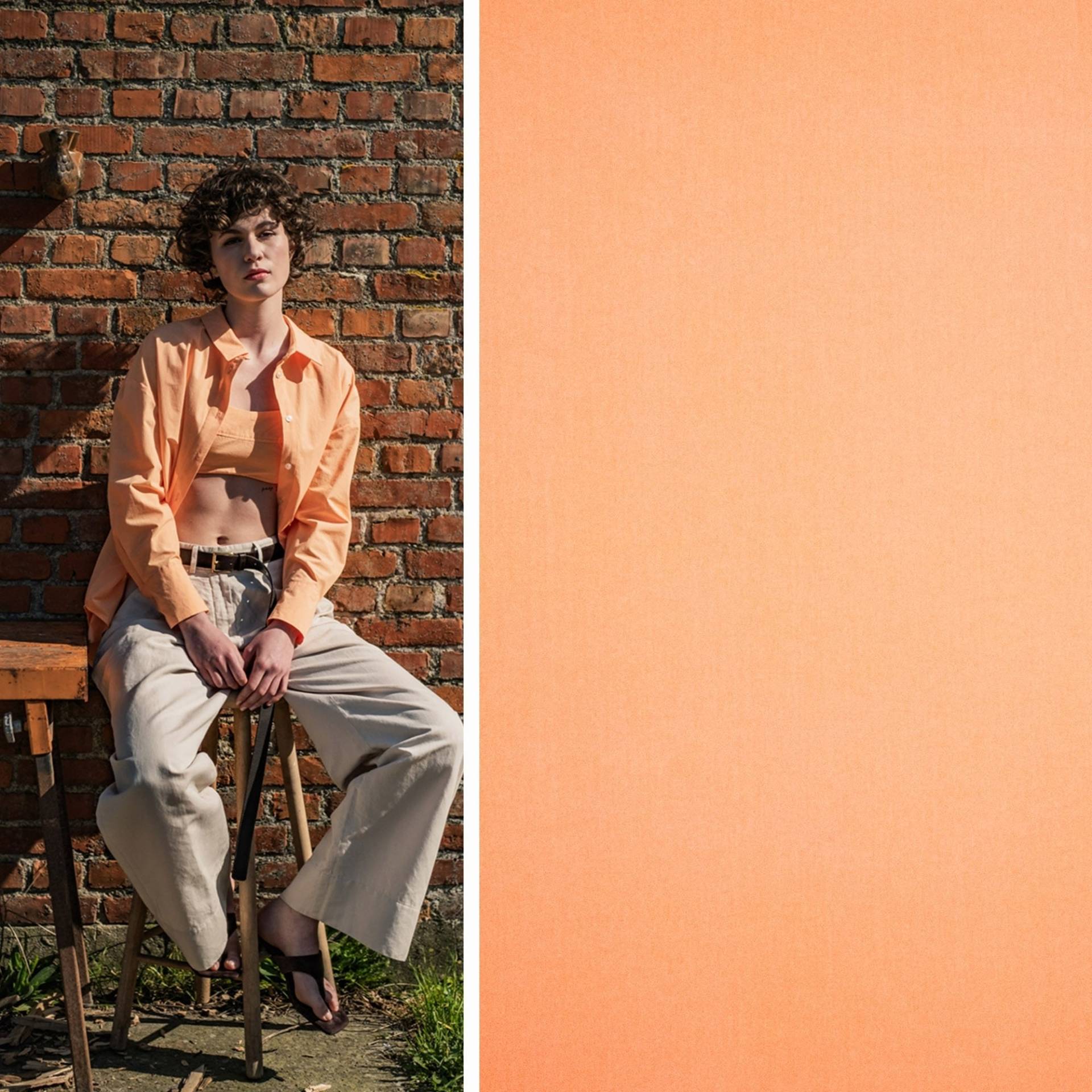 Baumwollstoff Stonewashed Fibre Mood, apricot von Stoffe Hemmers