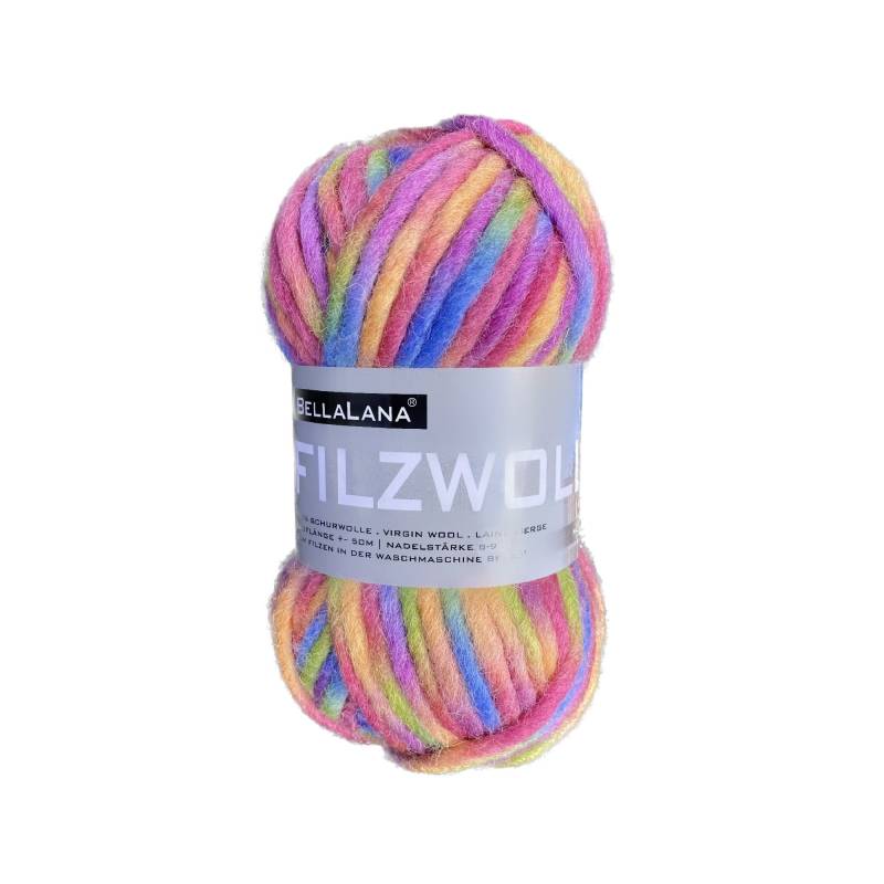 BellaLana Filzwolle 50gr. , pink-multicolor von Stoffe Hemmers