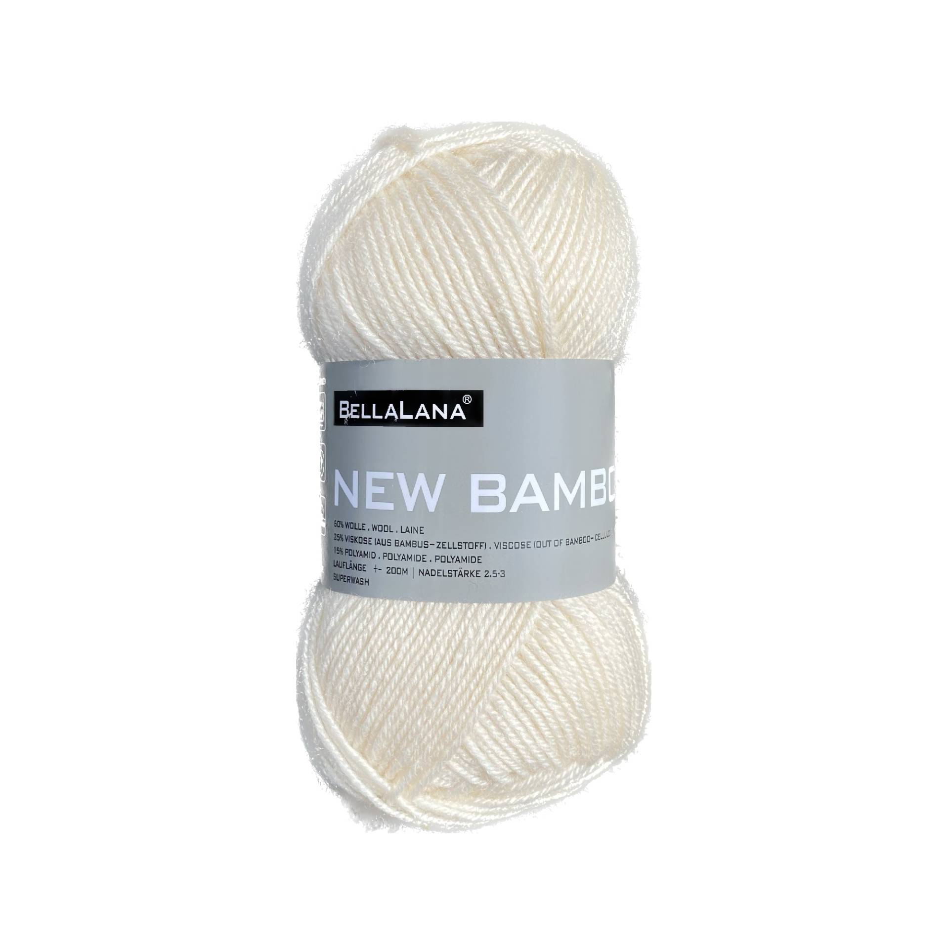 BellaLana Wolle New Bamboo 50gr. , wollweiss BellaLana Wolle New Bamboo 50gr. , wollweiss von Stoffe Hemmers