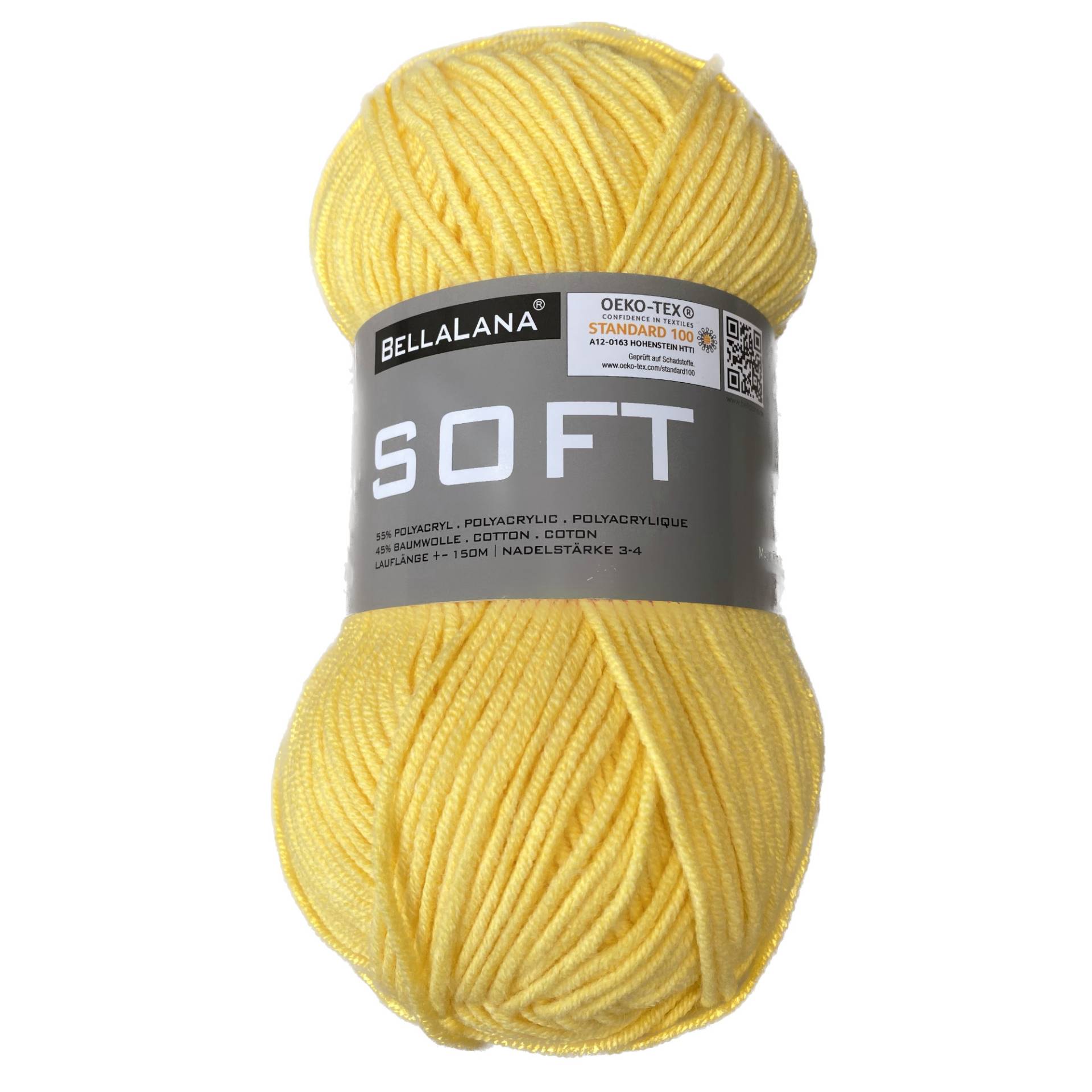 BellaLana Wolle SOFT 50gr. , gelb von Stoffe Hemmers