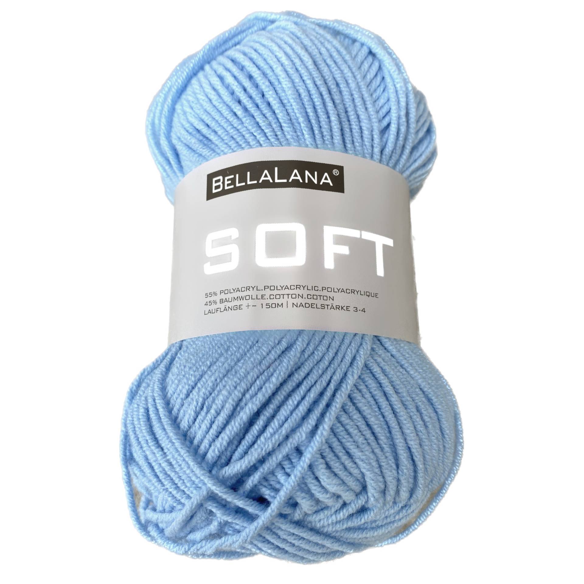BellaLana Wolle SOFT 50gr. , hellblau von Stoffe Hemmers