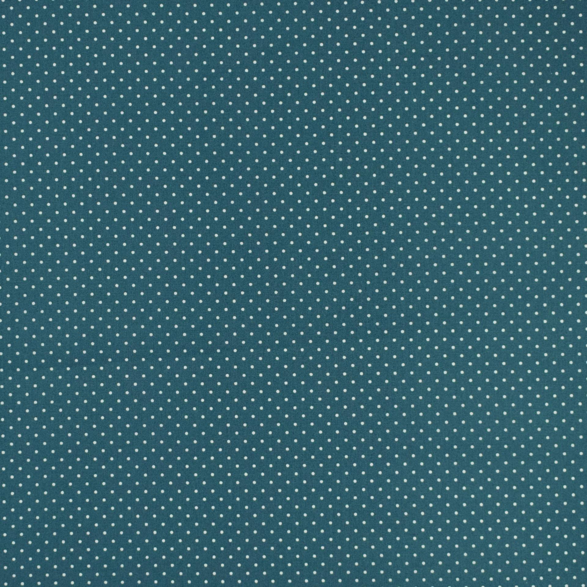 Beschichtete Baumwolle Punkte, petrol von Stoffe Hemmers