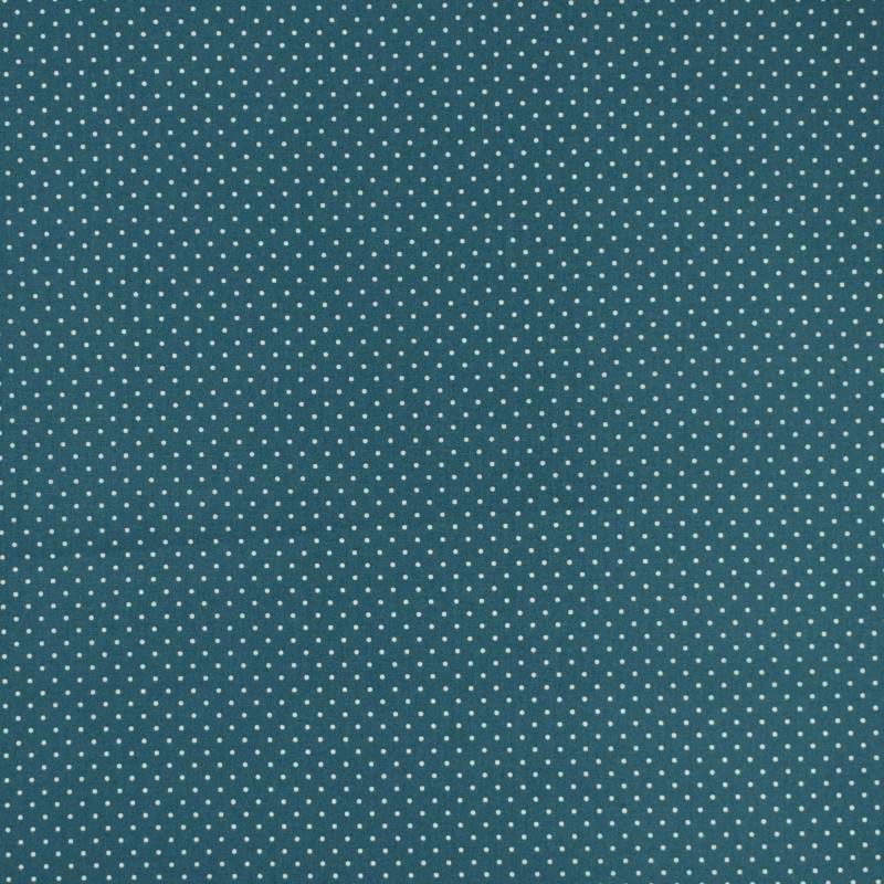 Beschichtete Baumwolle Punkte, petrol von Stoffe Hemmers