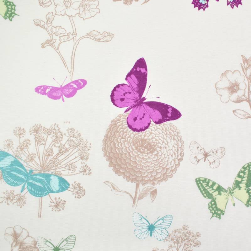 Beschichteter Dekostoff Ottoman Butterfly, creme von Stoffe Hemmers