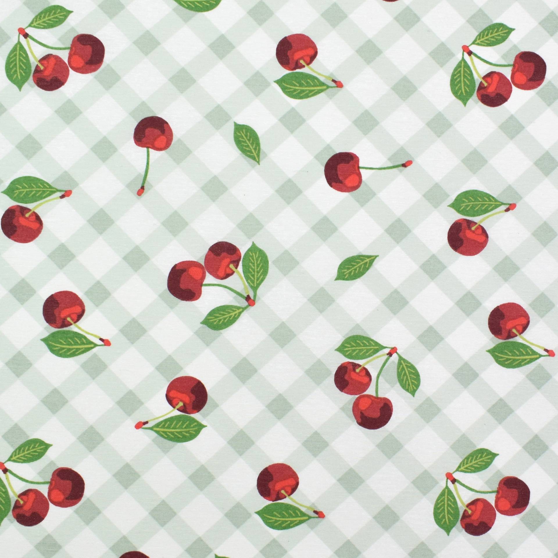 Beschichteter Dekostoff Ottoman Cherries, weiß von Stoffe Hemmers