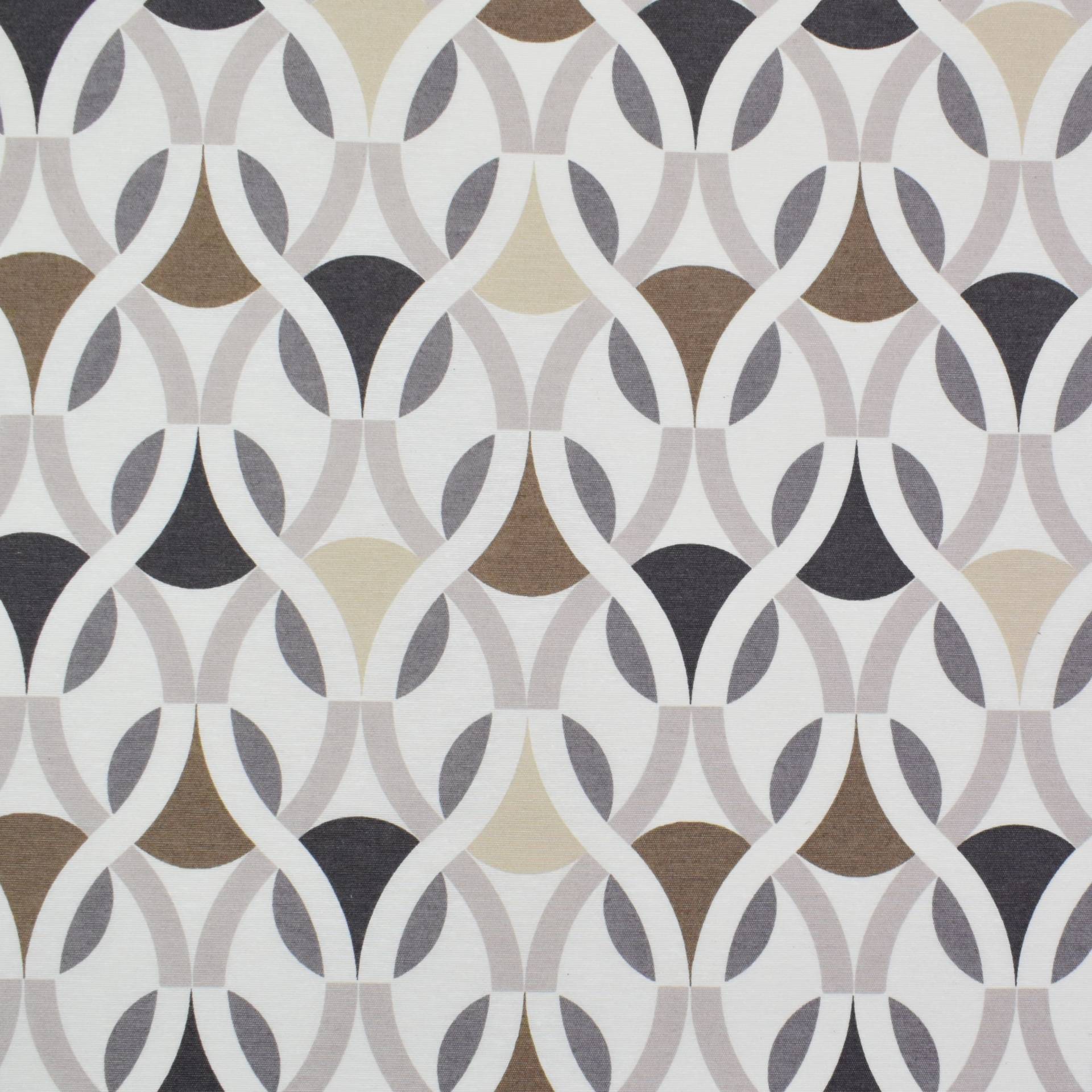 Beschichteter Dekostoff Ottoman Circle Lines, wollweiß von Stoffe Hemmers