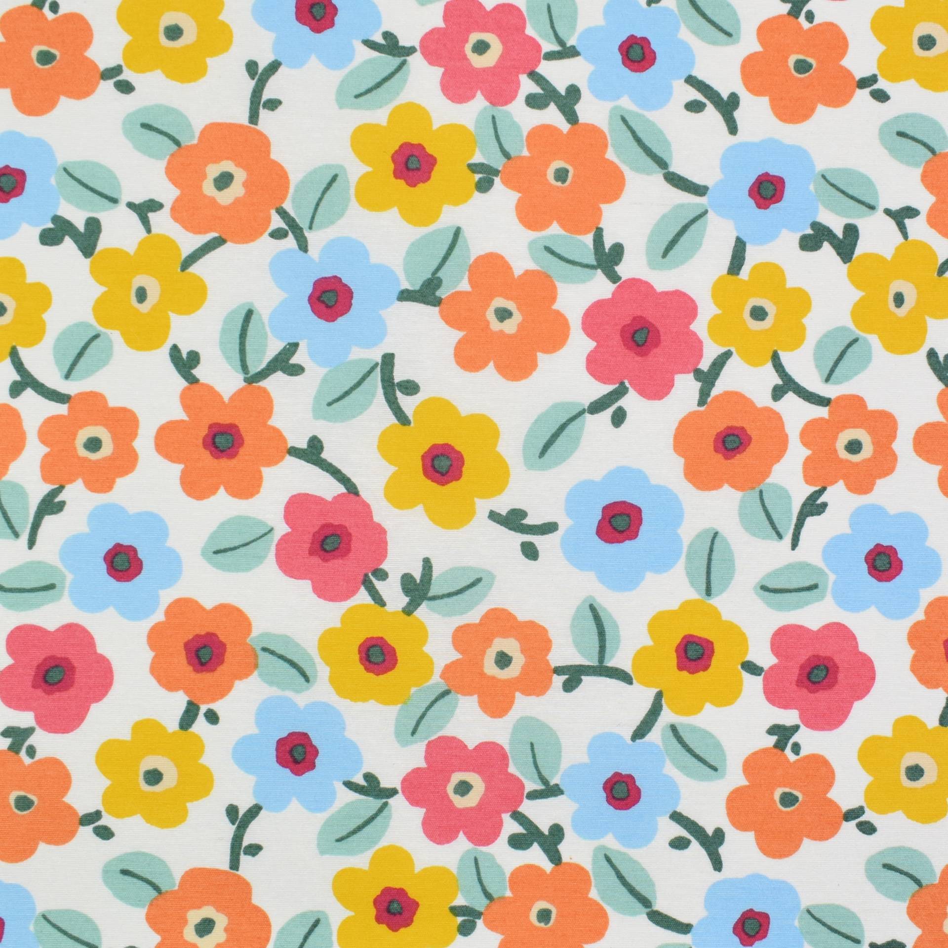 Beschichteter Dekostoff Ottoman Flower Love, weiß von Stoffe Hemmers