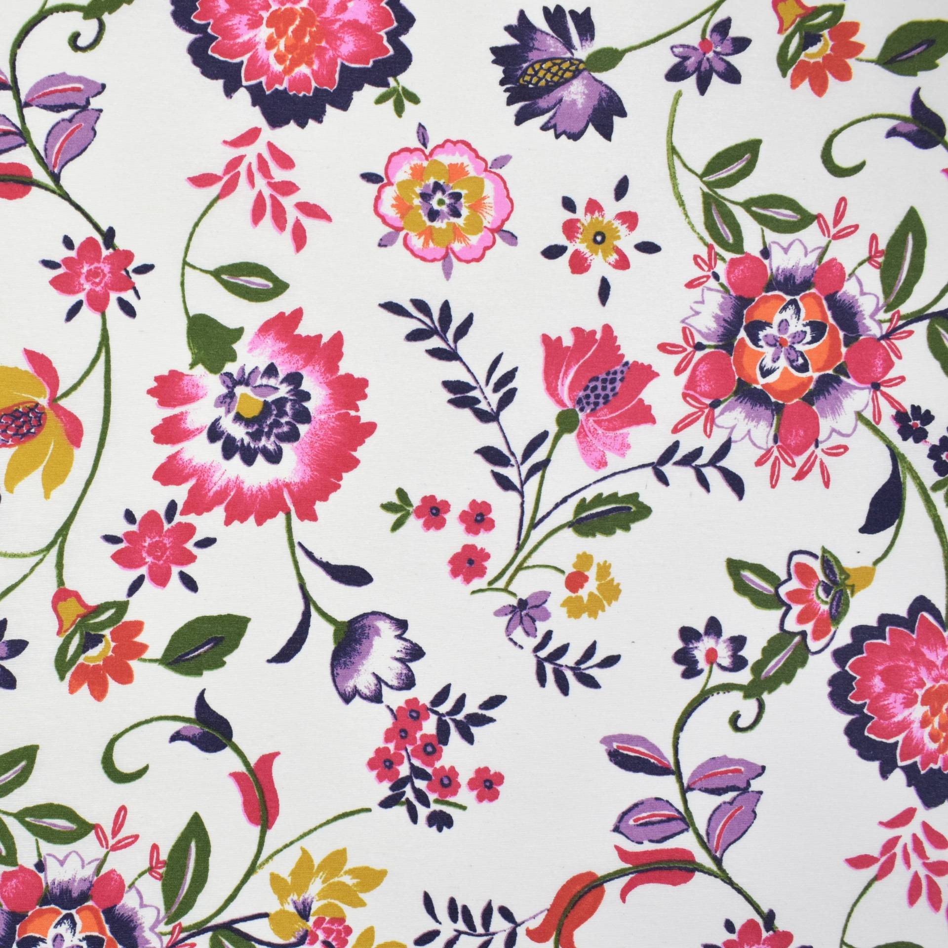 Beschichteter Dekostoff Ottoman Flower Tendrils, wollweiß von Stoffe Hemmers