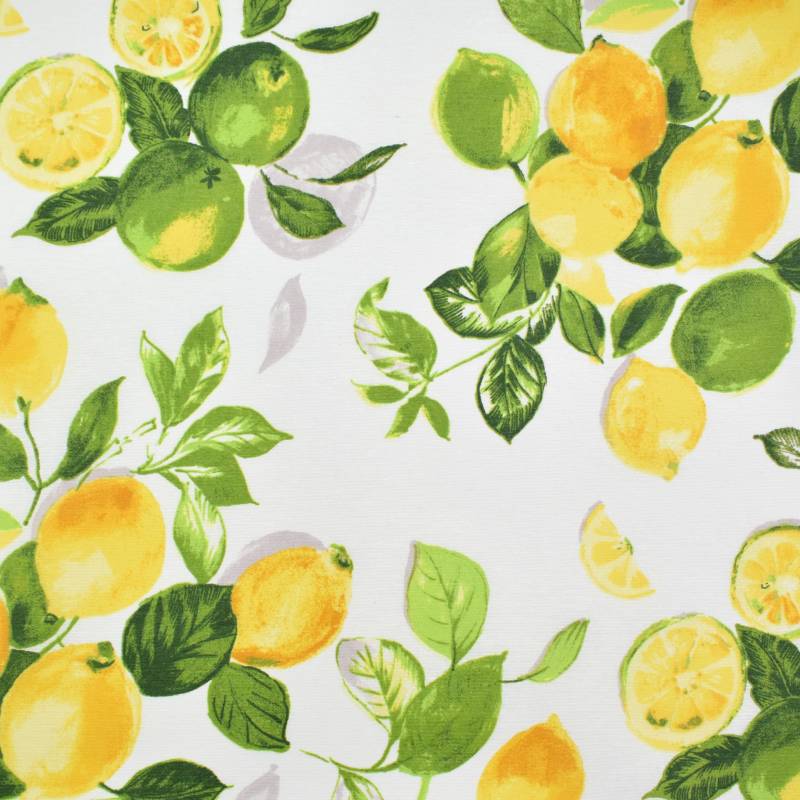 Beschichteter Dekostoff Ottoman Lemons, wollweiß von Stoffe Hemmers