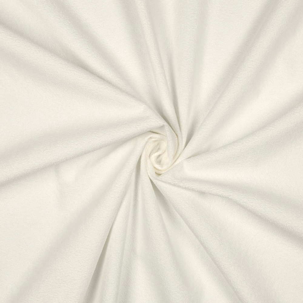 Beschichteter Frottee Jersey uni, wollweiß von Stoffe Hemmers