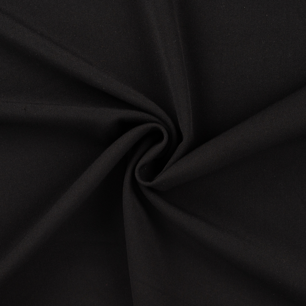 Bi Stretch Gabardine uni, schwarz von Stoffe Hemmers