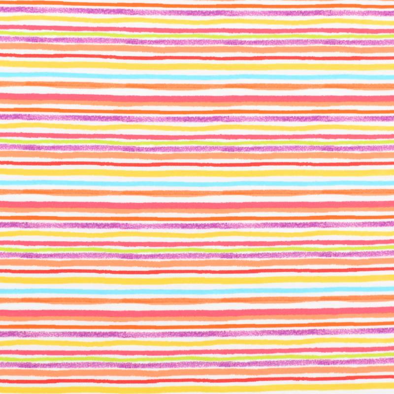 Bio-Baumwolljersey Color Lines, wollweiss von Stoffe Hemmers