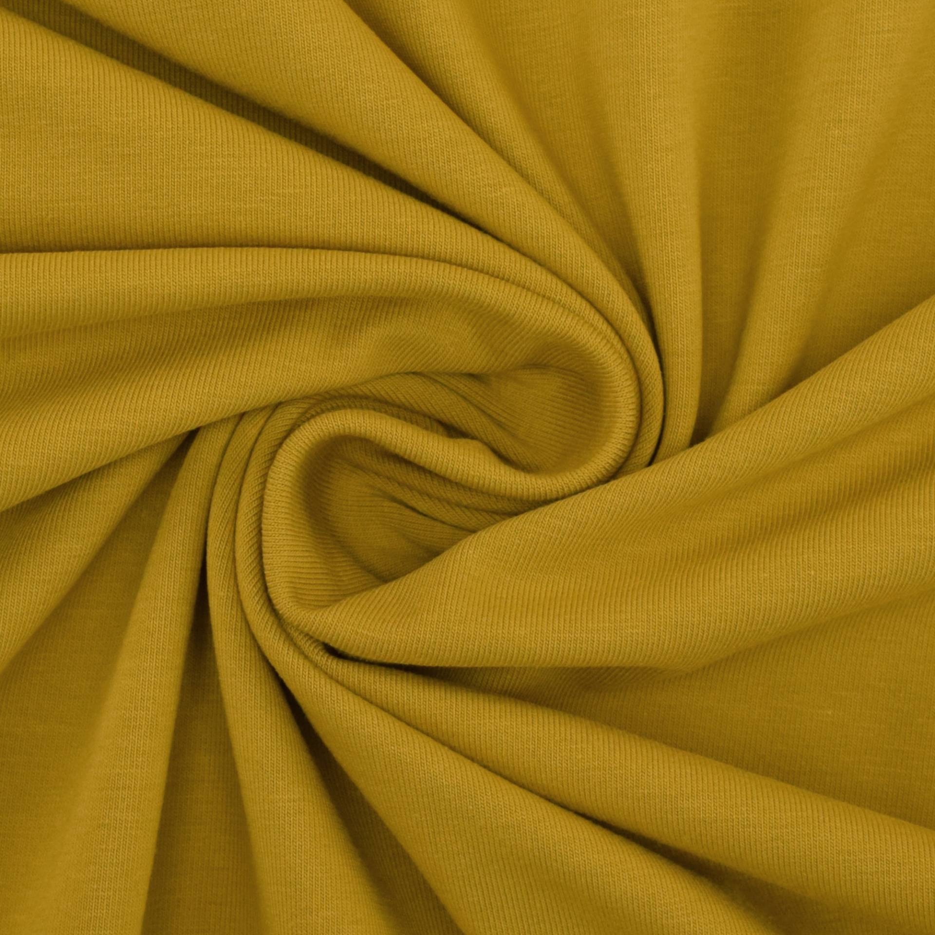Bio Baumwolljersey Organic, senfgelb von Stoffe Hemmers
