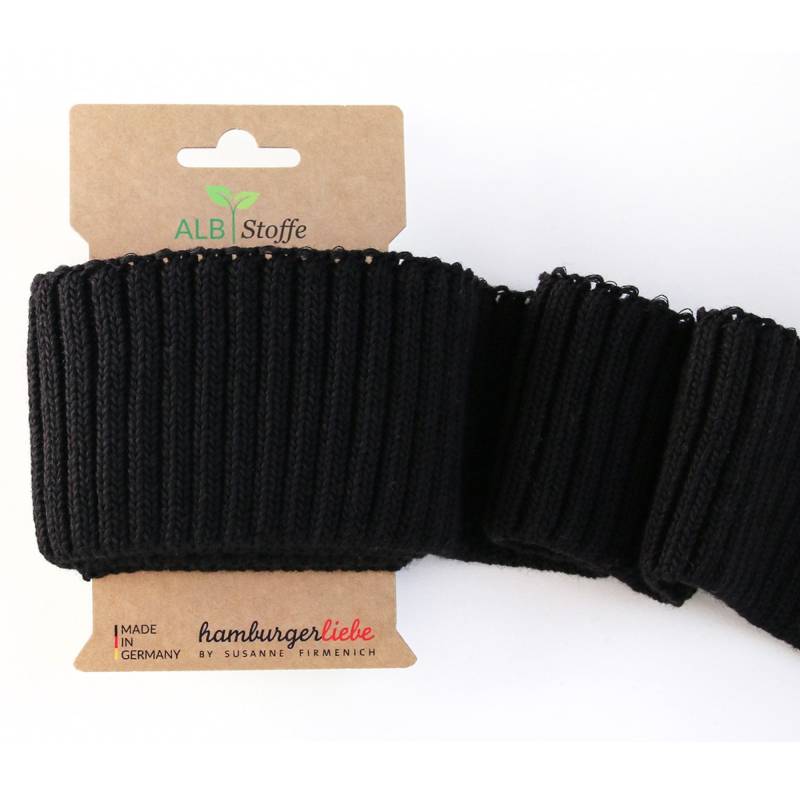 Bio Bündchen Albstoffe Hamburger Liebe Cuff me Cozy schwarz von Stoffe Hemmers