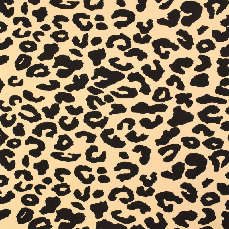 Bio- Wintersweat Leopard, schwarz von Stoffe Hemmers