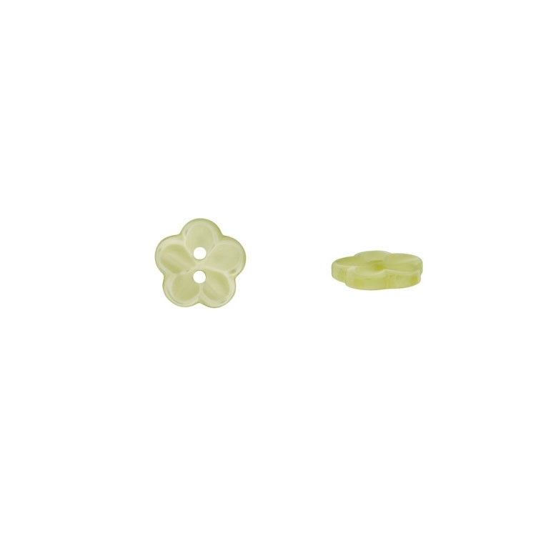 Blümchenknopf, grün 12 mm von Stoffe Hemmers