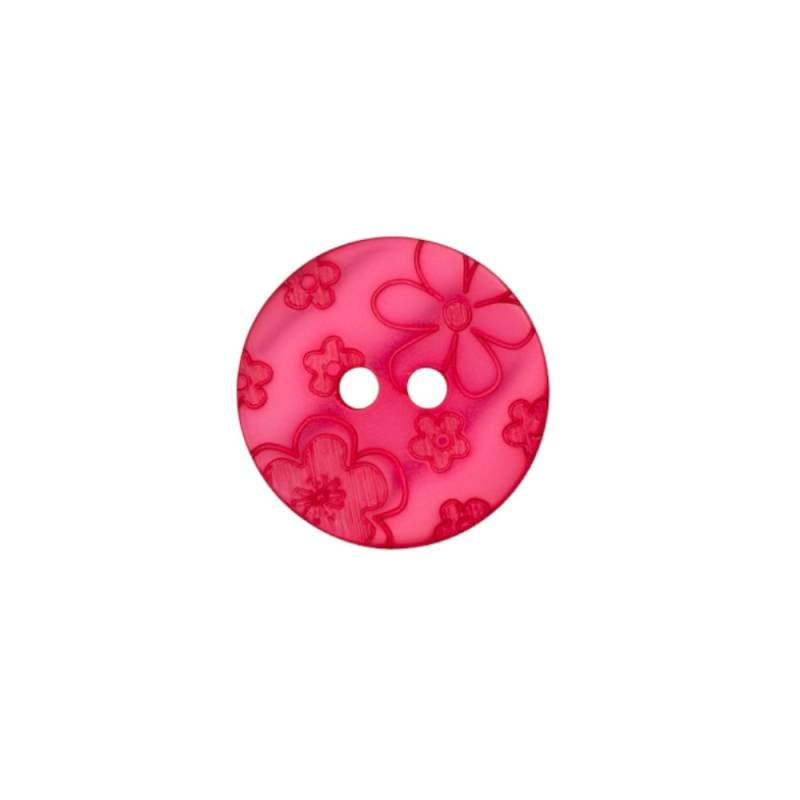 Blusenknopf 2-Loch Blume 12 mm, pink von Stoffe Hemmers
