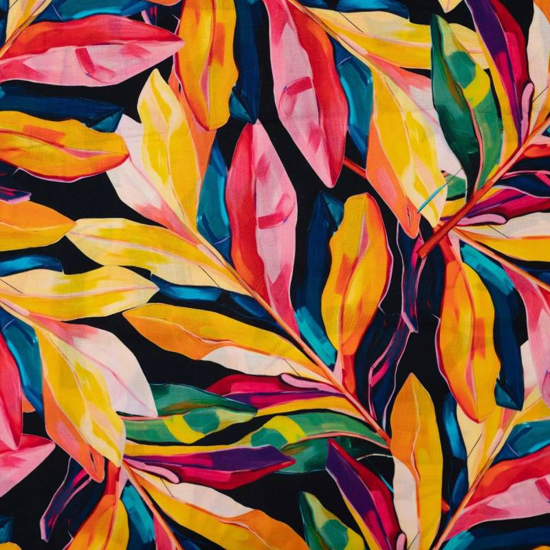Blusenstoff Lyocell Leaves, multicolor Blusenstoff Lyocell Leaves, multicolor von Stoffe Hemmers