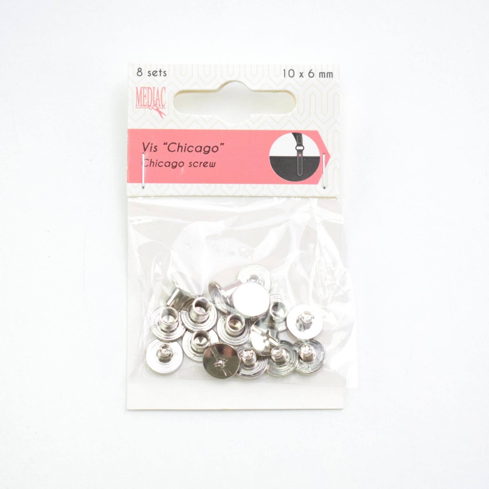 Buchschrauben, 10 x 6 mm, silberfarbig Buchschrauben, 10 x 6 mm, silberfarbig von Stoffe Hemmers