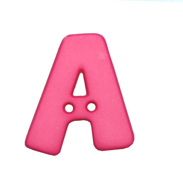 Buchstabenknopf, A, pink von Stoffe Hemmers