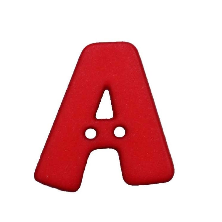 Buchstabenknopf, A, rot Buchstabenknopf, A, rot von Stoffe Hemmers