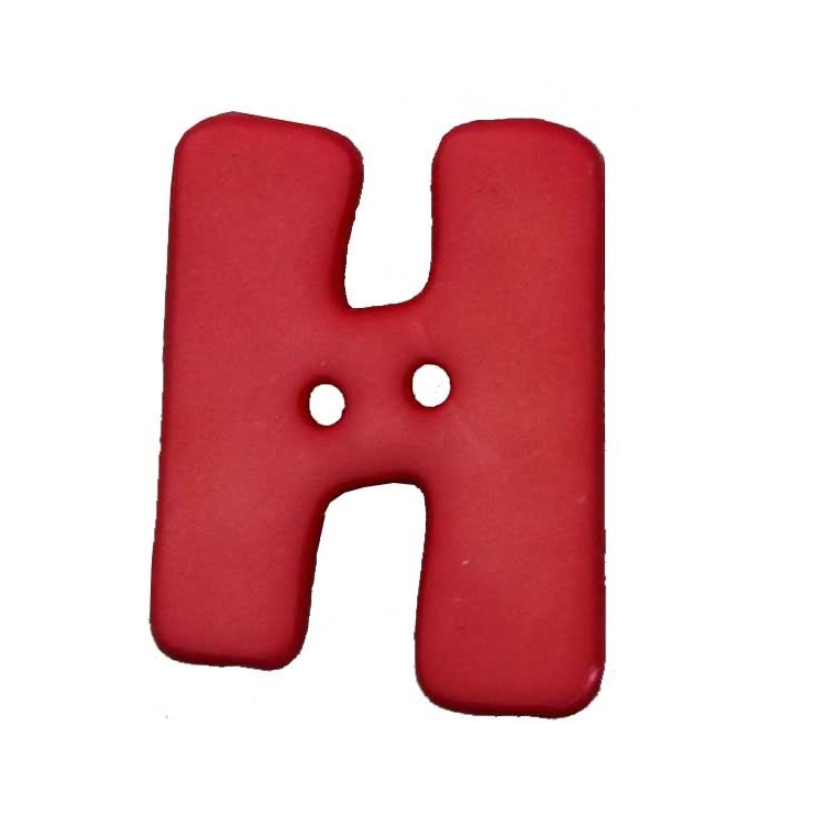 Buchstabenknopf, H, rot von Stoffe Hemmers