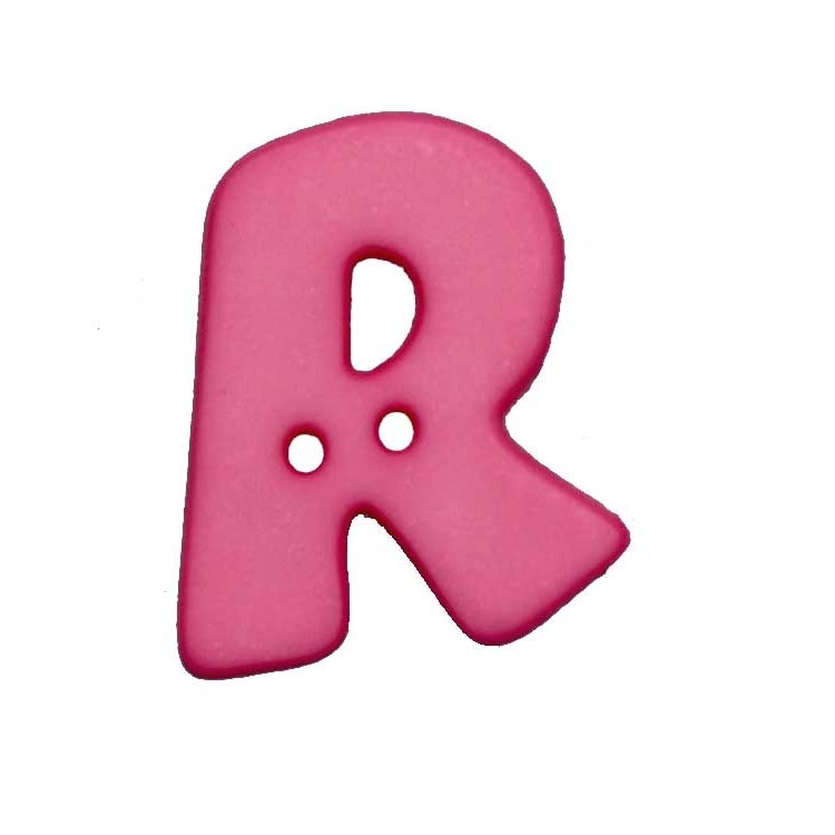 Buchstabenknopf, R, pink von Stoffe Hemmers