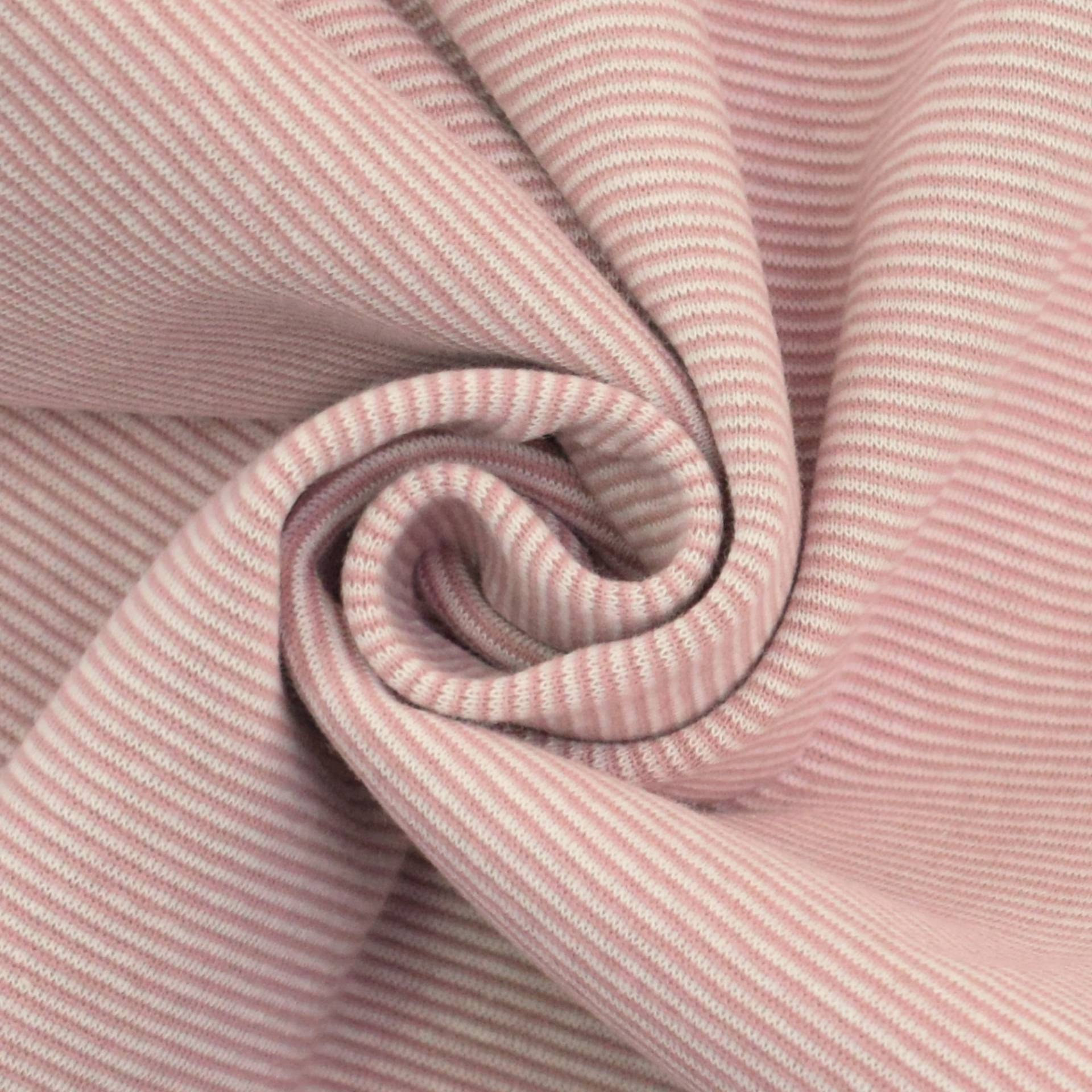 Bündchen Emma gestreift, altrosa von Stoffe Hemmers