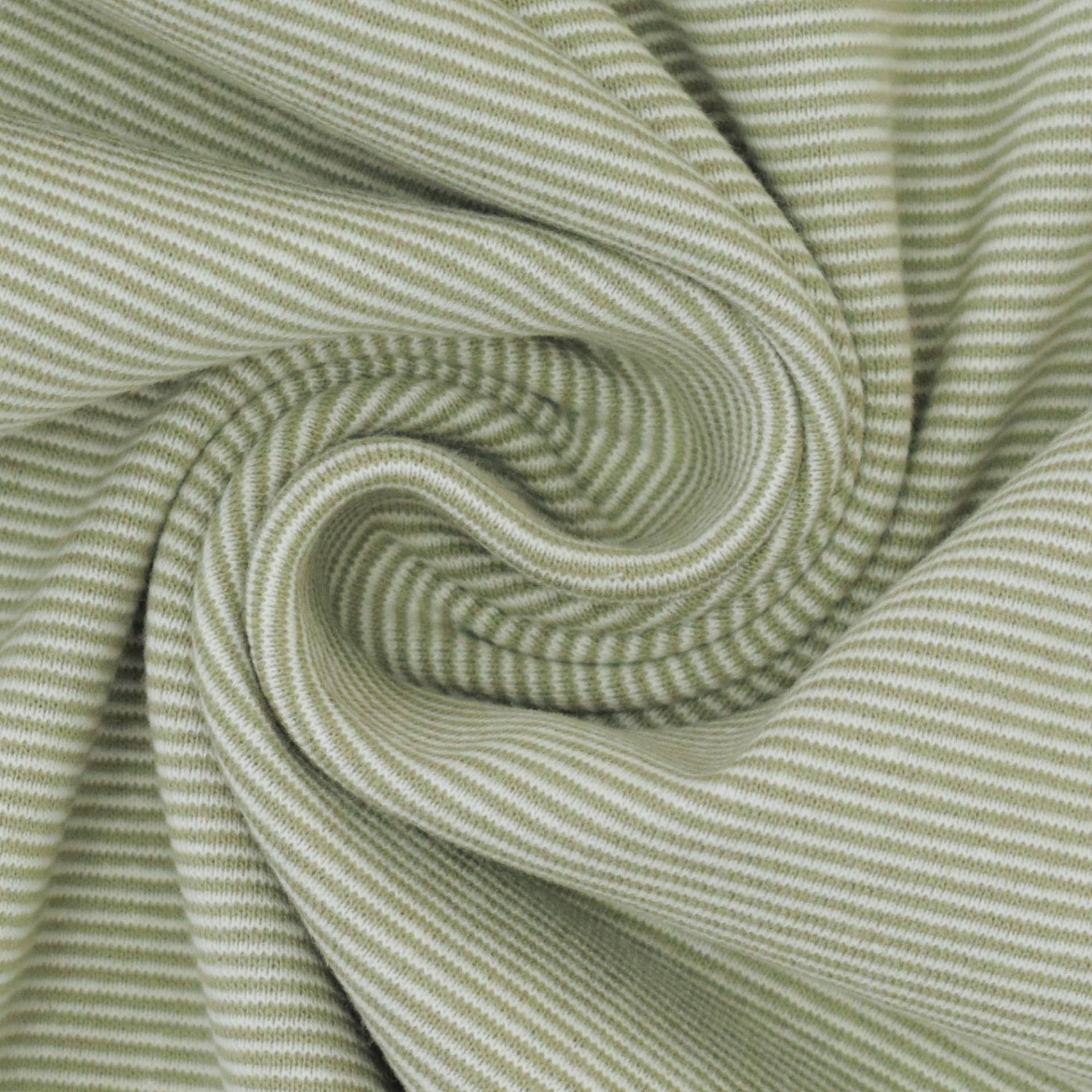 Bündchen Emma gestreift, helloliv von Stoffe Hemmers