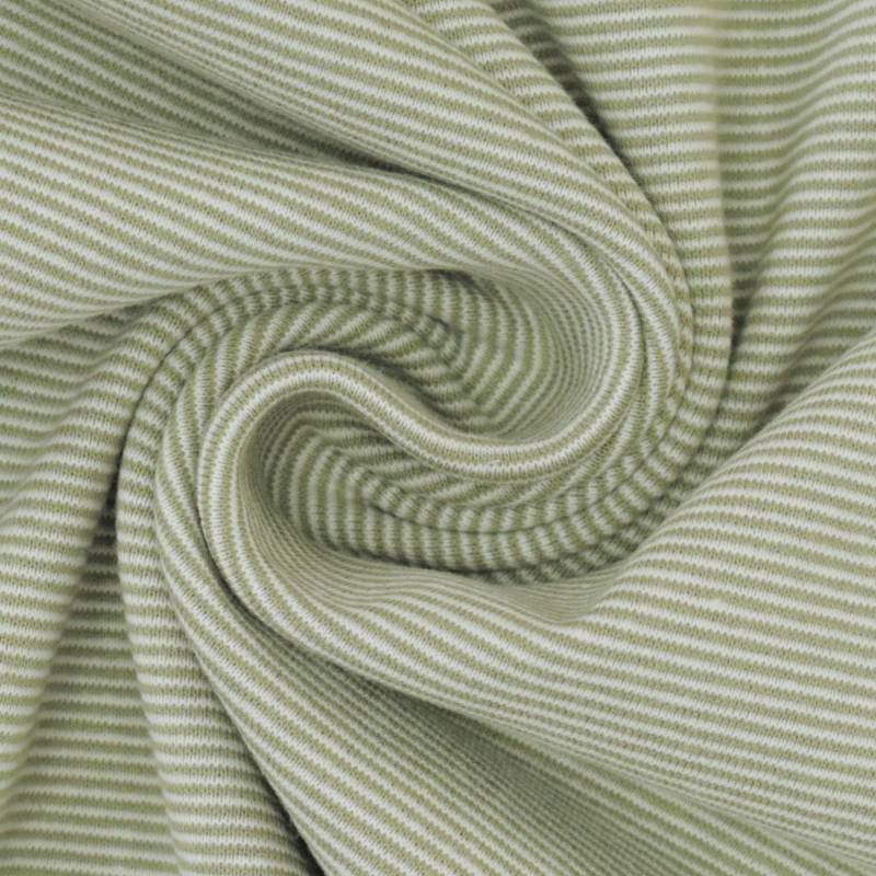 Bündchen Emma gestreift, helloliv von Stoffe Hemmers