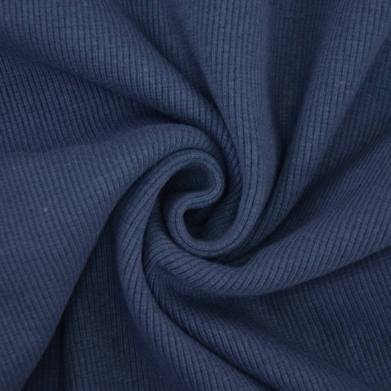 Bündchenstoff gerippt, taubenblau von Stoffe Hemmers