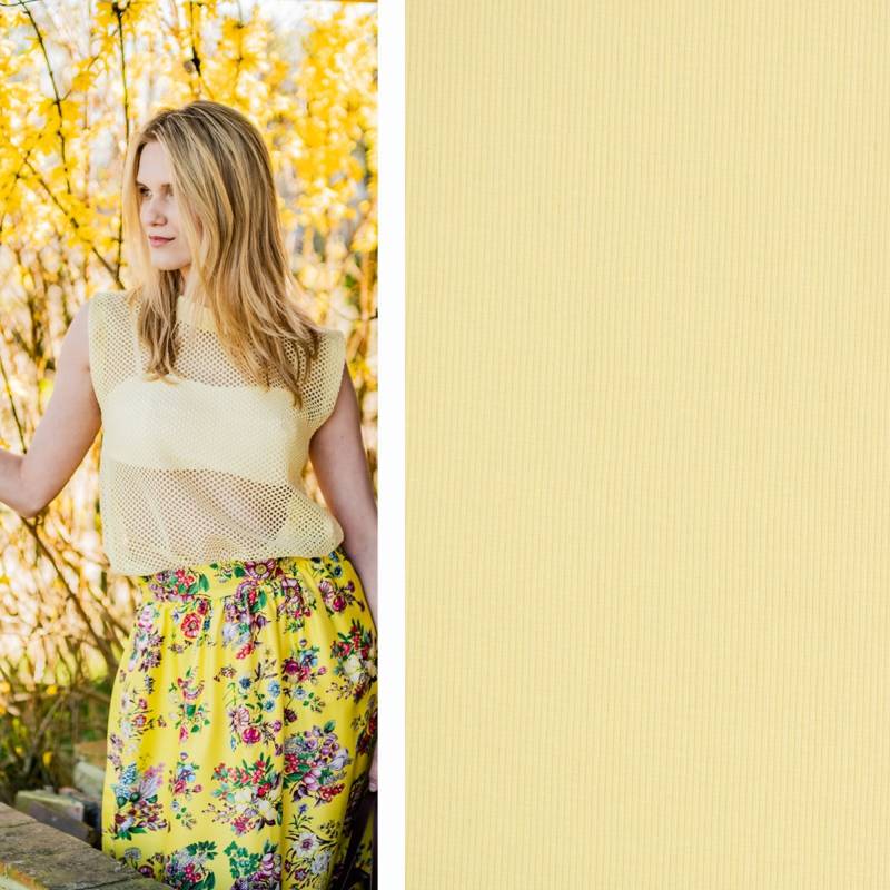 Bündchenstoff gerippt Fibre Mood, hellgelb von Stoffe Hemmers