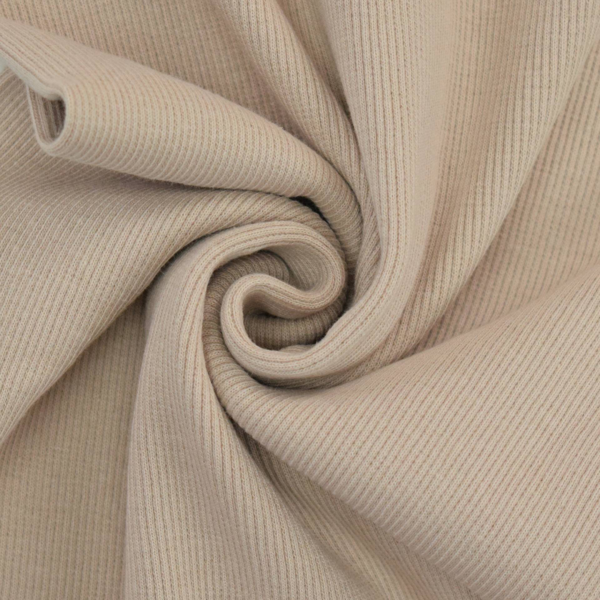 Bündchenstoff gerippt beige Bündchenstoff gerippt beige von Stoffe Hemmers