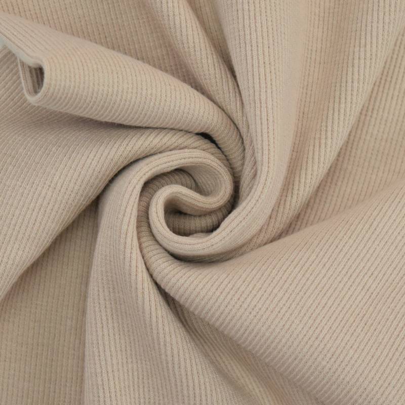 Bündchenstoff gerippt beige von Stoffe Hemmers