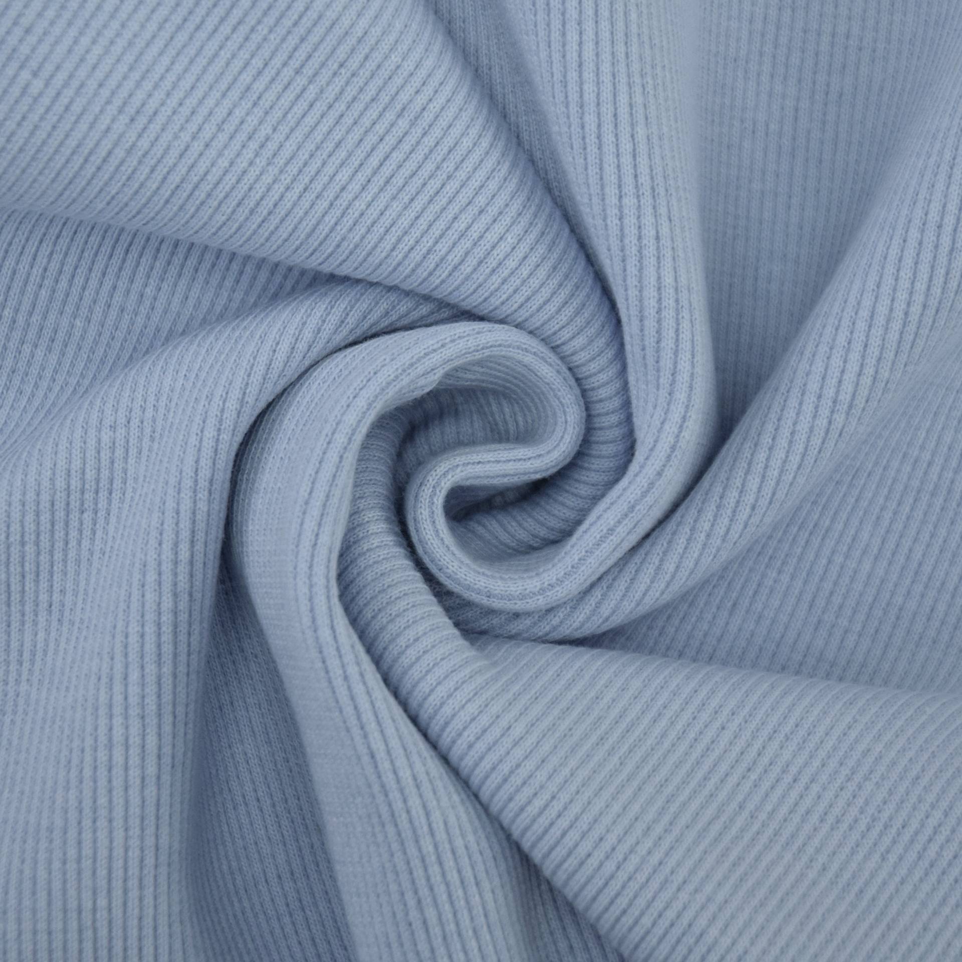 Bündchenstoff gerippt hellblau Bündchenstoff gerippt hellblau von Stoffe Hemmers