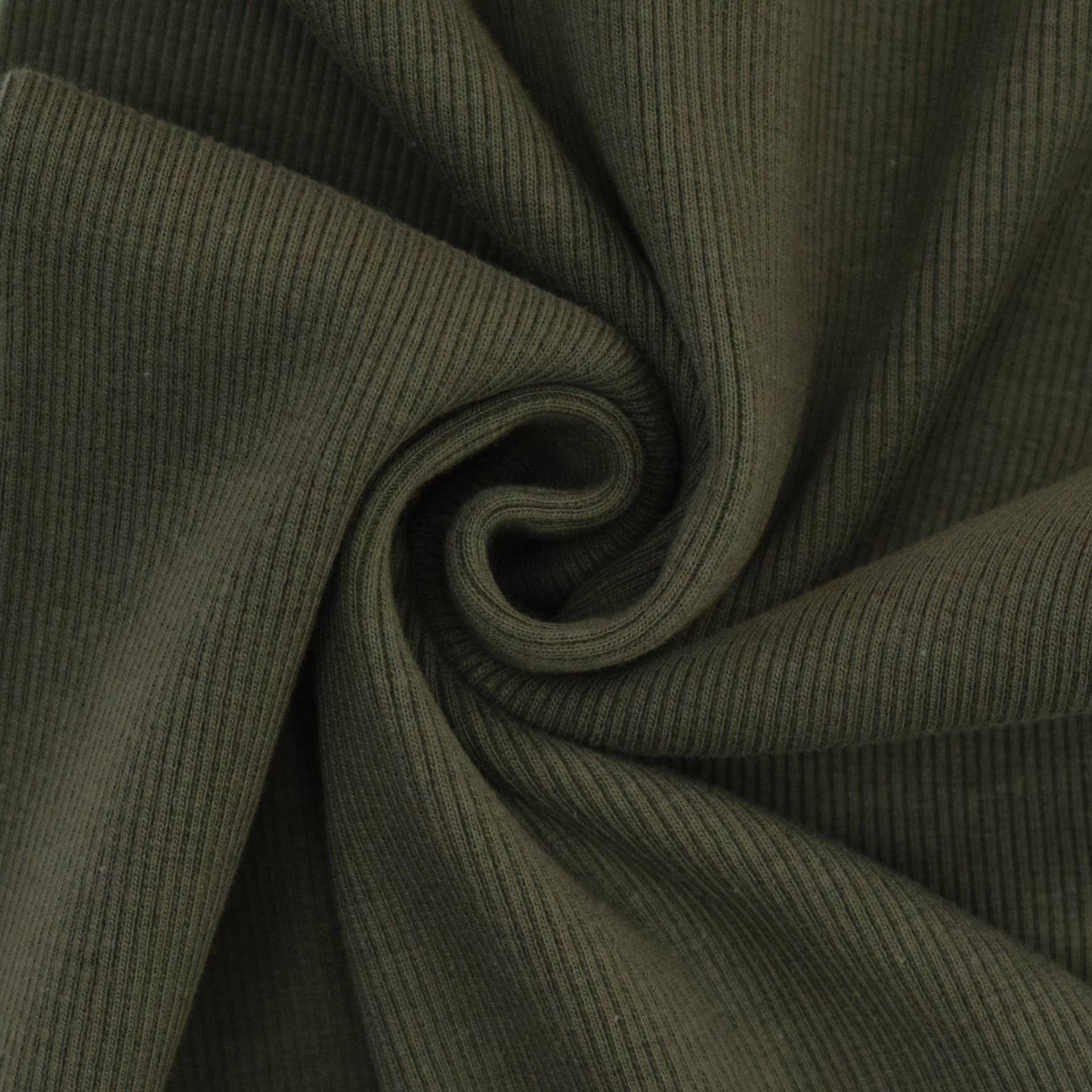 Bündchenstoff gerippt khaki Bündchenstoff gerippt khaki von Stoffe Hemmers