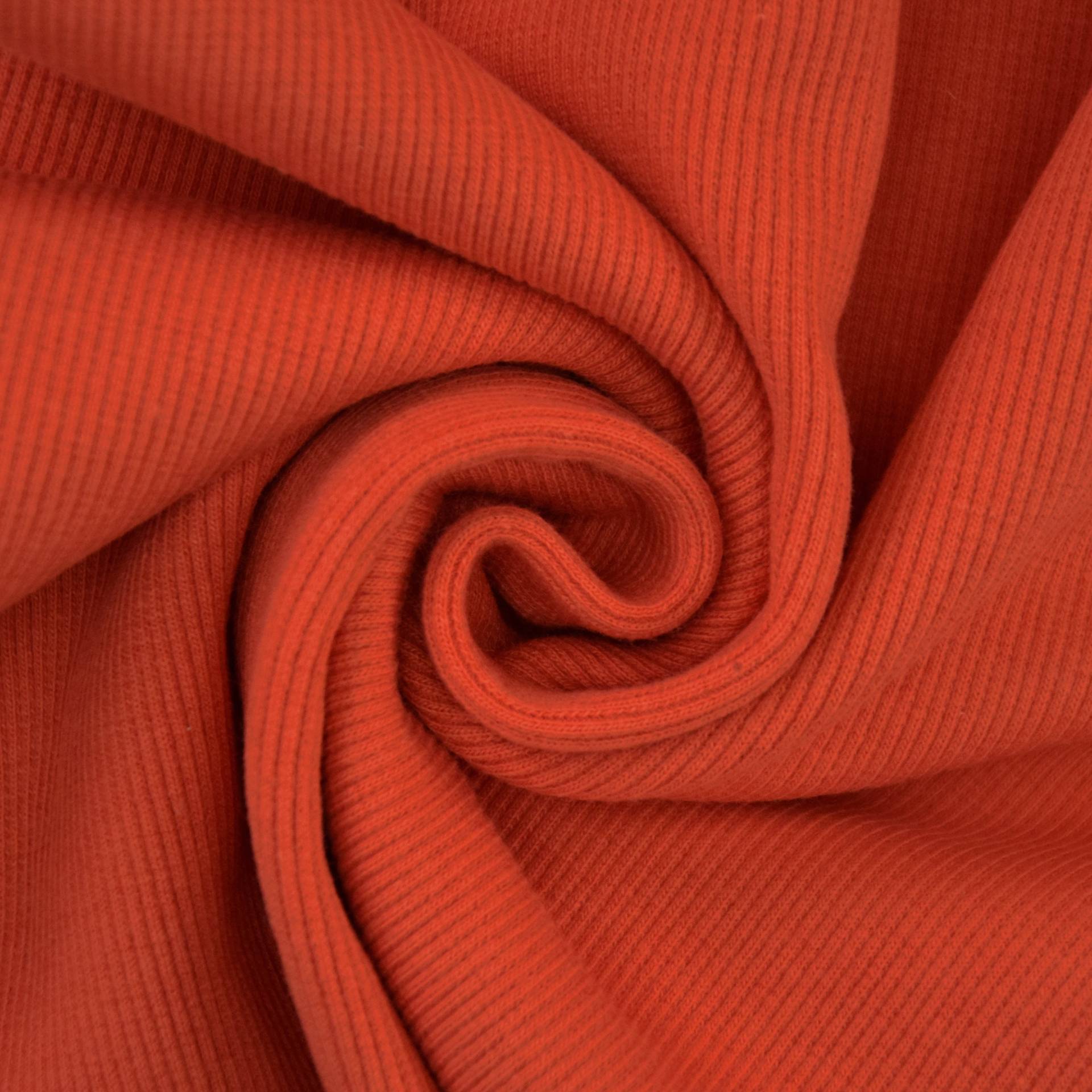 Bündchenstoff gerippt orange Bündchenstoff gerippt orange von Stoffe Hemmers